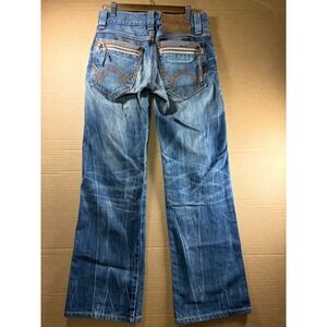 Edwin Jeans Womens 28x26 Blue Denim Zip Pocket Straight Leg Y2K